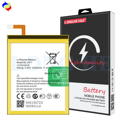 3000mAh 테크노 팬텀 5 A5 BL-30FT용 스마트폰 배터리 내장 3.8V 휴대폰 디지털 배터리