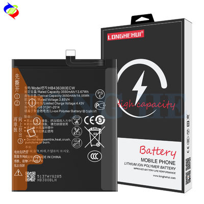 검은색 휴대전화 배터리 Huawei P30 ELE-AL00/TL00 ELE-L29 HB436380ECW 3650mAh 3.85V