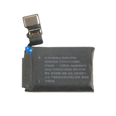 273mAh 용량 애플 워치 시리즈 2의 재충전 배터리 42mm 38mm A1760 A1757