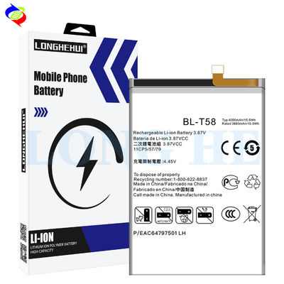 이중 IC 보호 4000mAh BL-T58 휴대 전화 배터리 LG 재충전 배터리