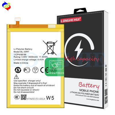 BL-30RT 테크노 W5 라이트 W5 K7 K8 WX5용 배터리 3.85V 3000mAh 휴대 전화 시스템 모델