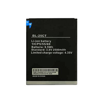 2050mAh BL-25CT 교체 배터리 블랙으로 Tecno C5 업그레이드
