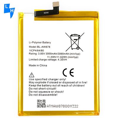 내구성 있는 휴대전화 배터리 BL-AW878 인피닉스 X5010 코드 AW878 및 3060mAh