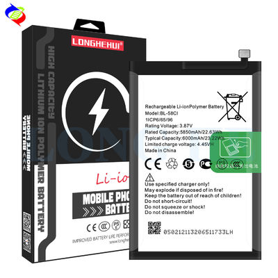 높은 용량 6000mAh 리오 이온 폴리머 배터리 BL-58CI itel P40 P662L 오리지널 100% 정품