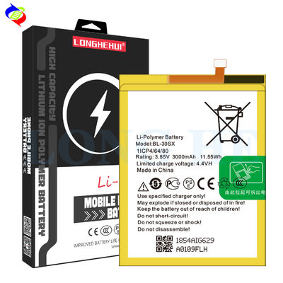 3000mAh 3.85v BL-30SX 배터리 재충전 가능한 OEM/ODM 인피닉스 X522 0 사이클 1