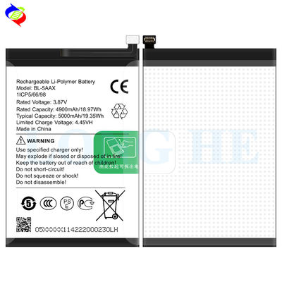 재충전 가능한 BL-5AAX 배터리 3.87V 5000mAh 인피닉스 휴대 전화 재충전