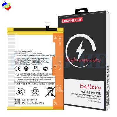 시오미 레드미 9A 9C Mi POCO C3 5000mAh 3.85V에 대한 ODM/OEM 재충전 배터리 BN56