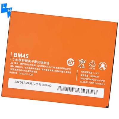 3060mAh 용량 Xiaomi Redmi Note 2용 교체 배터리 BM45 이중 IC 보호