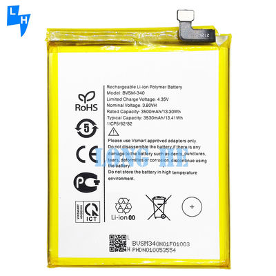본래의 BVSM-340 리온 폴리머 배터리 3530mAh 3.80V Vsmart Star 4 휴대 전화