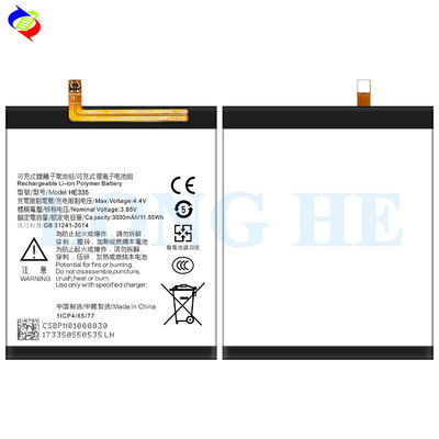 보호 이중 IC 보호 Nokia 6 N6 OEM HE335에 대한 3500mAh 배터리 재충전