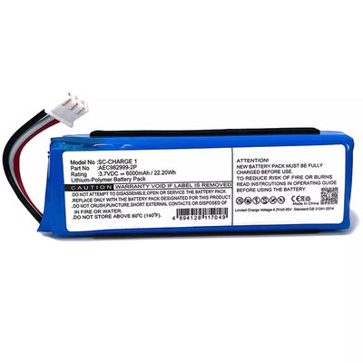 AAA 6000mAh 용량 교체 리 폴리머 AEC982999-2P JBL-CHARGE 1용 스피커 배터리