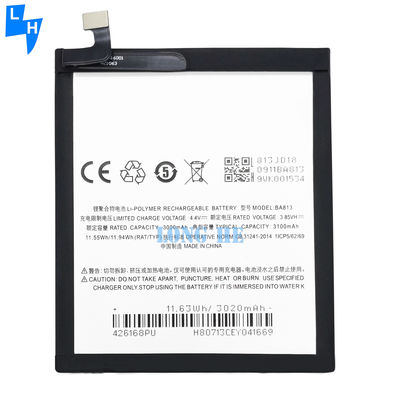 메이즈우 V8 프로 OEM BA813 휴대 전화 버전 배터리의 3100mAh 재충전 배터리